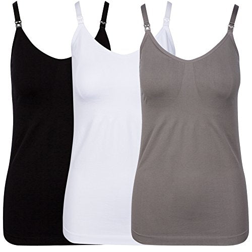 Nursing Tank Tops for Breastfeeding - Pregnancy Must Haves Maternity  Camisoles with Built in Bra