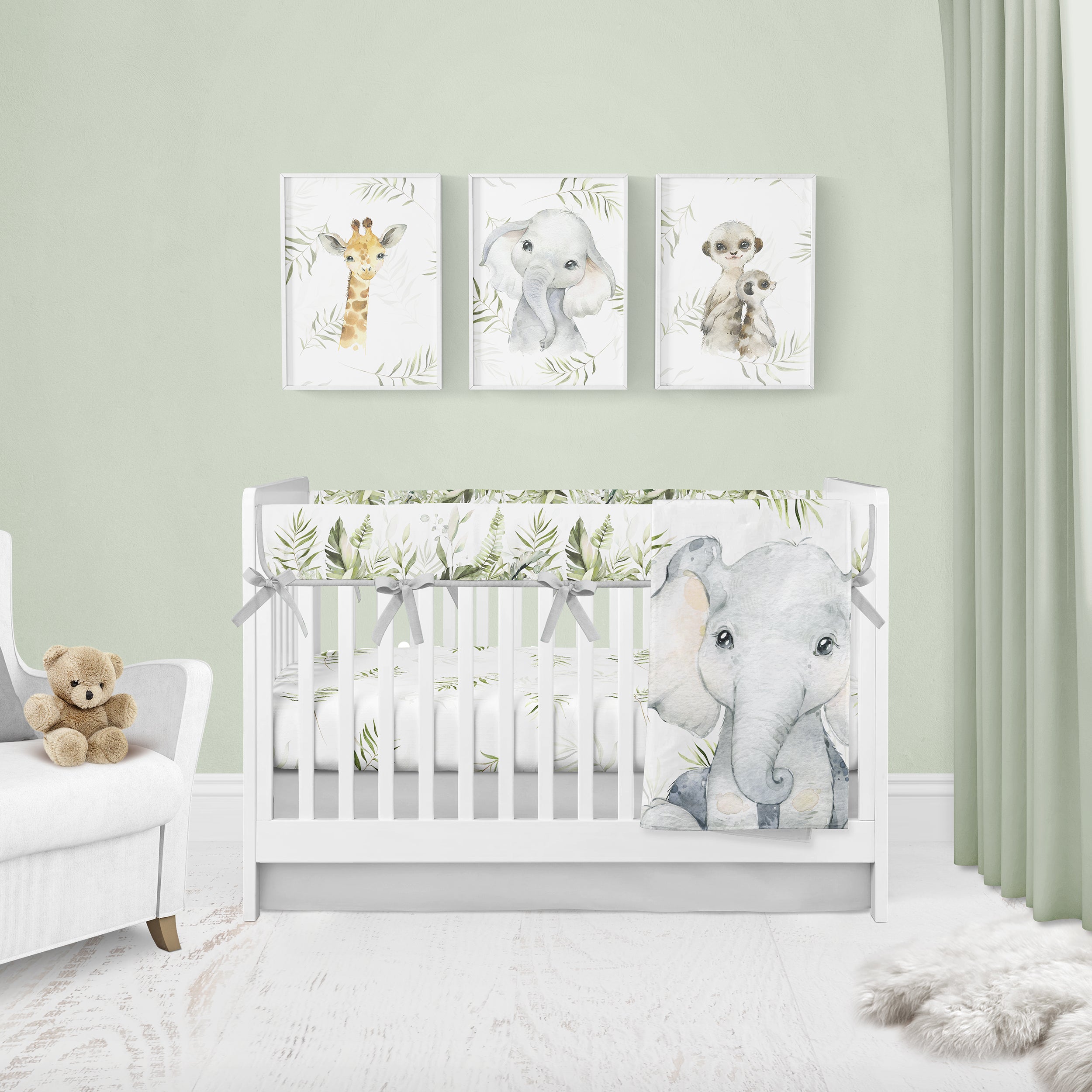 Elephant crib best sale set for boy