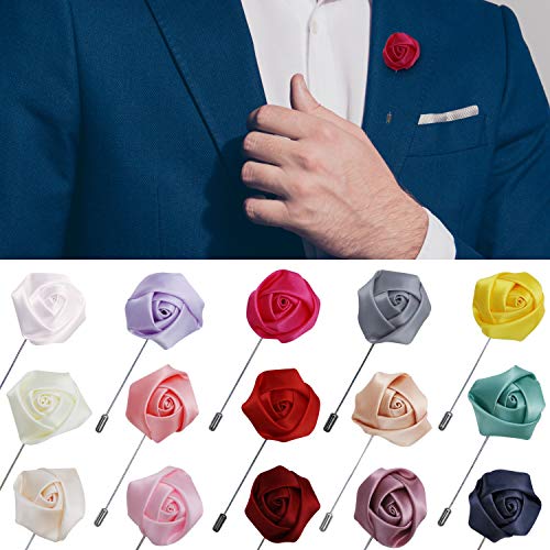 Lapel Flower Gold Leaf Pin Rose for Wedding Boutonniere Stick for Suit –  JLIKA